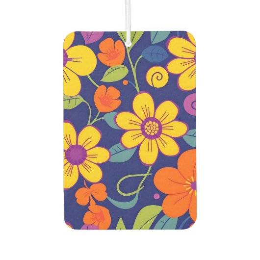 Farbenfrohe Retro-Blume im Dopaminstil Autolufterfrischer (Vorderseite)