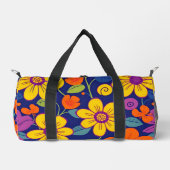 Farbenfrohe Retro-Blume im Dopaminstil Duffle Bag (Vorderseite)