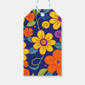 Farbenfrohe Retro-Blume im Dopaminstil Geschenkanhänger (Vorderseite)