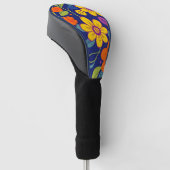 Farbenfrohe Retro-Blume im Dopaminstil Golf Headcover (angewinkelt)