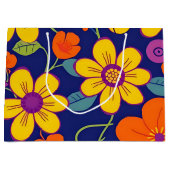 Farbenfrohe Retro-Blume im Dopaminstil Große Geschenktüte (Vorderseite)