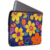 Farbenfrohe Retro-Blume im Dopaminstil Laptopschutzhülle (Vorne Rechts)