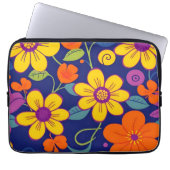 Farbenfrohe Retro-Blume im Dopaminstil Laptopschutzhülle (Vorderseite)