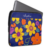 Farbenfrohe Retro-Blume im Dopaminstil Laptopschutzhülle (Vorne Rechts)
