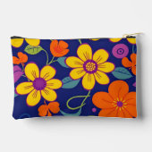 Farbenfrohe Retro-Blume im Dopaminstil Zubehörtasche (Rückseite)