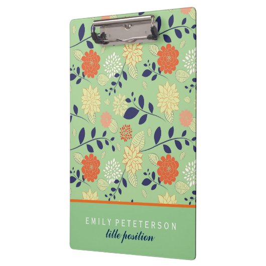 Farbenfrohe Retro-Blume Klemmbrett (Links)