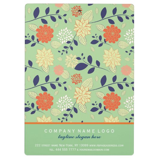 Farbenfrohe Retro-Blume Klemmbrett (Rückseite)