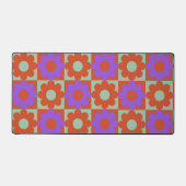 Farbenfrohe Retro-Blume Lila, grün, rot Schreibtischunterlage (Vorderseite)