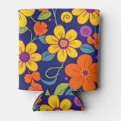 Farbenfrohe Retro-Blume mit Dopaminstil- Dosenkühler (Vorderseite)