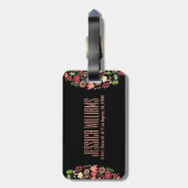 Farbenfrohe Retro-Blume mit schwarzen Streifen Gepäckanhänger (Rückseite vertikal)