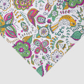 Farbenfrohe Retro-Blume - Muster für Vögel und Sch Seidenpapier (Ausschnitt)