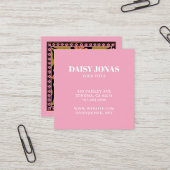 Farbenfrohe Retro-Blume-Muster - Visitenkarte