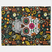 Farbenfrohe Retro-Blume Zuckerhut Fleecedecke (Vorderseite (Horizontal))