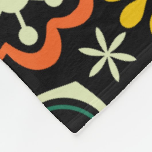 Farbenfrohe Retro-Blume Zuckerhut Fleecedecke (Ecke)