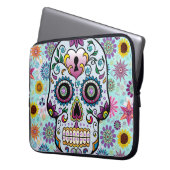 Farbenfrohe Retro-Blume Zuckerhut Laptopschutzhülle (Vorderseite Links)