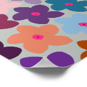 Farbenfrohe Retro-Blumen Poster (Ecke)
