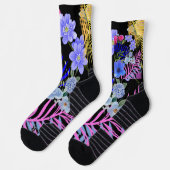 Farbenfrohe Retro-Blumenfutter, Bontanic Folies Socken (Links)