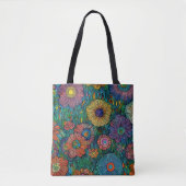 Farbenfrohe Retro Blumengarten Tasche (Vorderseite)