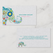 Farbenfrohe Retro-Blumenmaske und weiße Damasken Visitenkarte (Vorne/Hinten)