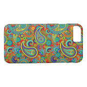 Farbenfrohe Retro-Blumenmuster Case-Mate iPhone Hülle (Rückseite (Horizontal))