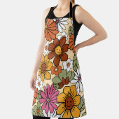 Farbenfrohe Retro-Blumenmuster im 70er-Stil. Vinta Schürze (InSitu)