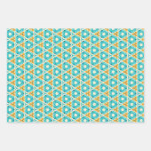 Farbenfrohe Retro-Blumenmuster mit geschliffenen B Geschenkpapier Set (Vorderseite 2)