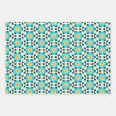 Farbenfrohe Retro-Blumenmuster mit geschliffenen B Geschenkpapier Set (Vorderseite)