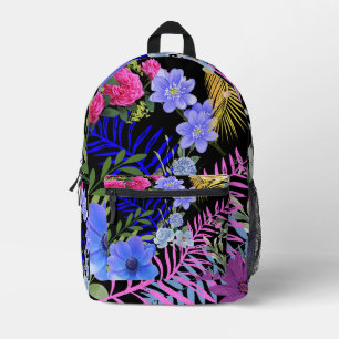 Farbenfrohe Retro-Blumenzange Bedruckter Rucksack
