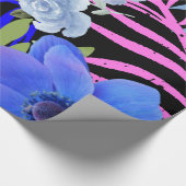 Farbenfrohe Retro-Blumenzange Geschenkpapier (Ecke)