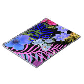 Farbenfrohe Retro-Blumenzange Notizblock (Linke Seite)