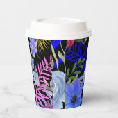 Farbenfrohe Retro-Blumenzange Pappbecher (Links)