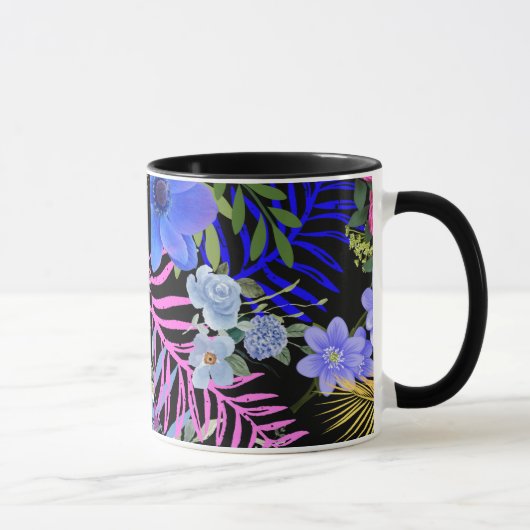 Farbenfrohe Retro-Blumenzange Tasse (Rechts)