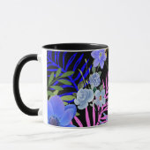 Farbenfrohe Retro-Blumenzange Tasse (Links)