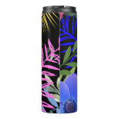 Farbenfrohe Retro-Blumenzange Thermosbecher (Rückseite)