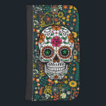 Farbenfrohe Retro Blumenzucker Schädel Geldbeutel Hülle Für Das Samsung Galaxy S4<br><div class="desc">Farbenfrohe Retro-Blumenzucker Schädel.</div>