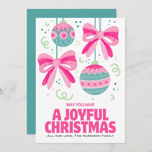 Farbenfrohe Retro Bow Ornament Weihnachten (Vorne/Hinten)