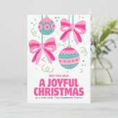 Farbenfrohe Retro Bow Ornament Weihnachten (Stehend Vorderseite)