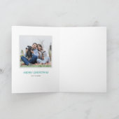 Farbenfrohe Retro Briefmarke Stil Weihnachtsbaum Karte (Innenseite)