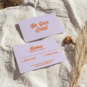 Farbenfrohe Retro Bright Bold Funky Moderne Hochze RSVP Karte