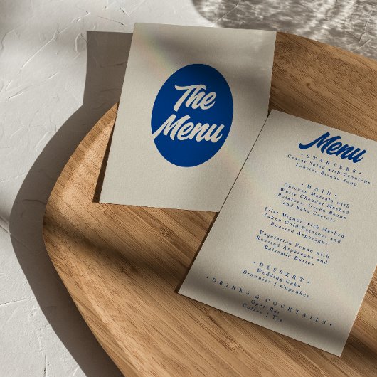 Farbenfrohe Retro Bright Funky Moderne Abendessen Menükarte