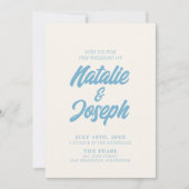 Farbenfrohe Retro-Bright-Moderne in einer Hochzeit Einladung (Vorderseite)