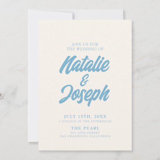 Farbenfrohe Retro-Bright-Moderne in einer Hochzeit Einladung (Vorderseite)