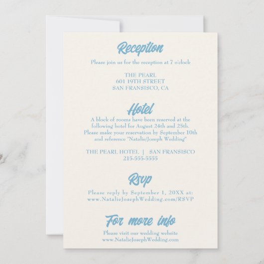 Farbenfrohe Retro-Bright-Moderne in einer Hochzeit Einladung (Rückseite)