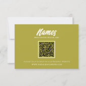 Farbenfrohe Retro Bright QR Code Moderne Hochzeit RSVP Karte (Vorderseite)