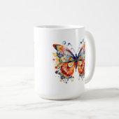 Farbenfrohe Retro-Butterfly Kaffeetasse (VorderseiteRechts)