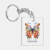 Farbenfrohe Retro-Butterfly Schlüsselanhänger (Vorderseite links)