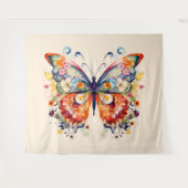 Farbenfrohe Retro-Butterfly Wandteppich (Vorderseite (Horizontal))