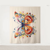 Farbenfrohe Retro-Butterfly Wandteppich (Vorderseite)