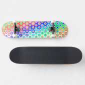 Farbenfrohe Retro Circles Skateboard (Horizontal)