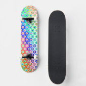 Farbenfrohe Retro Circles Skateboard (Vorderseite)